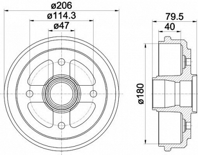HELLA PAGID 8dt355300561 -  Тормозной барабан